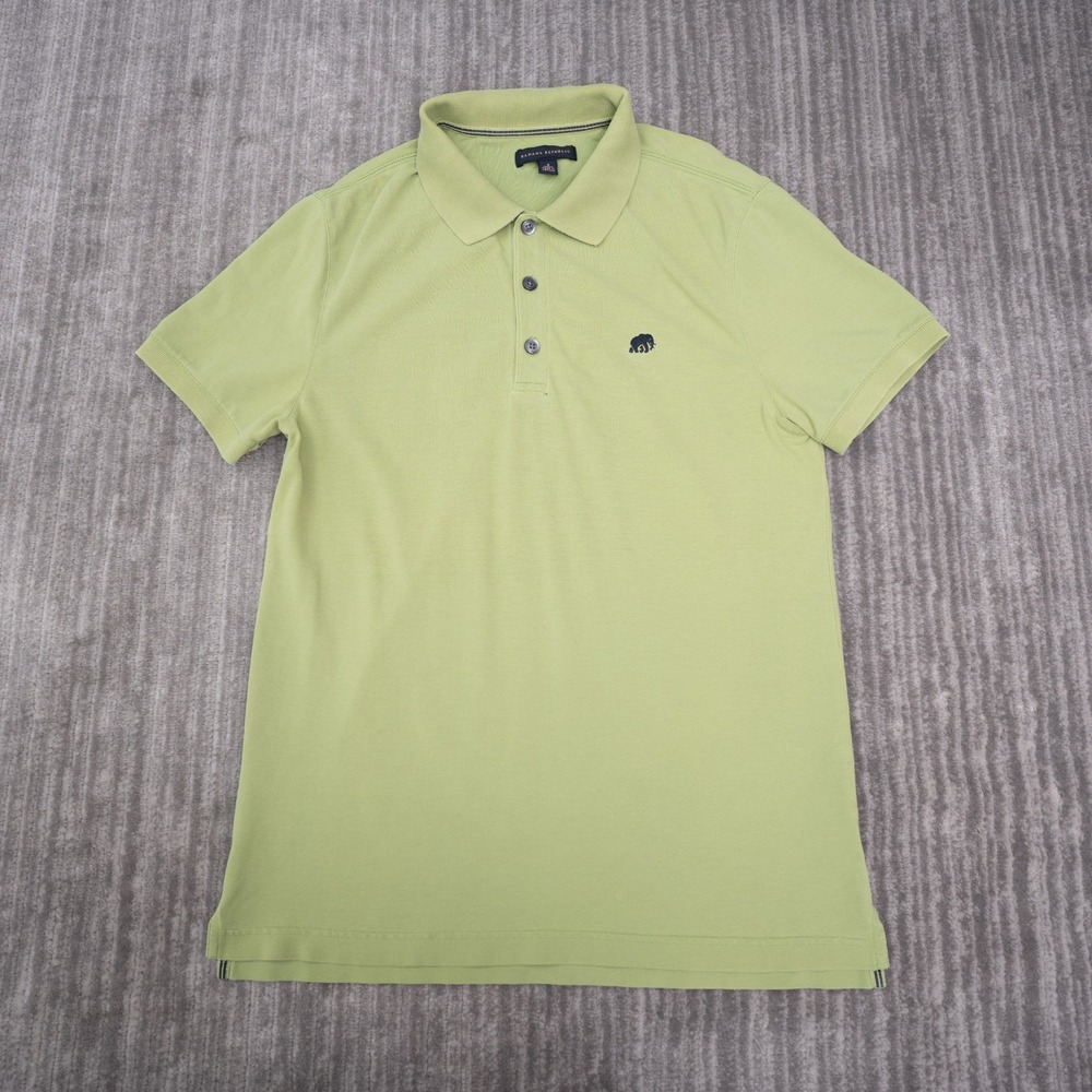 Banana Republic Polo Shirt Mens Small Green Exc Elephant Logo Pique Stretch